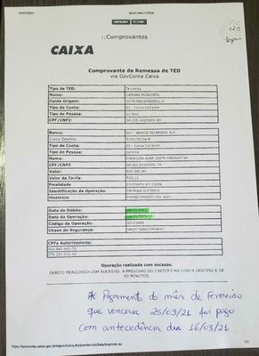 Pagto Conta de Luz Fevereiro Pagto Conta de Luz Fevereiro