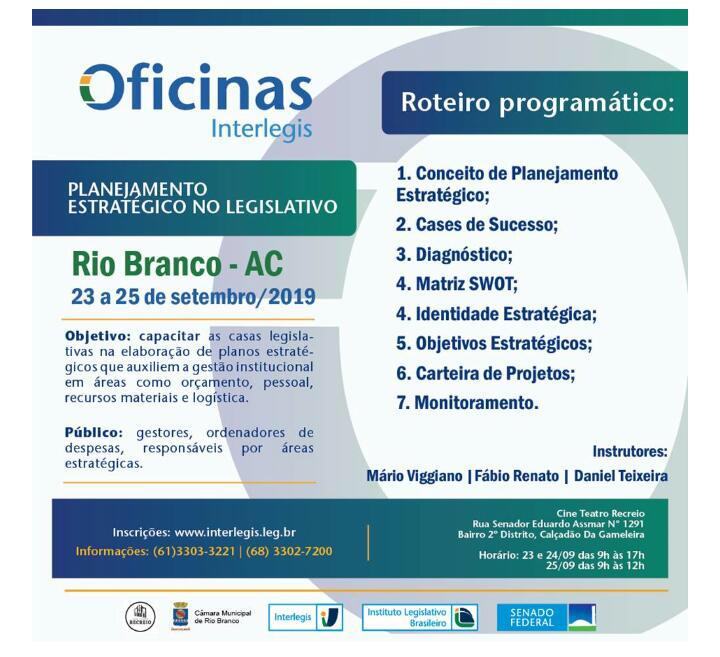 Câmara de Rio Branco e Interlegis oferecem cursos abertos à população