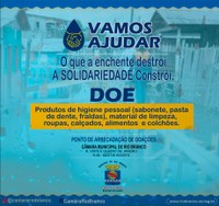 Câmara reúne vereadores e realiza campanha solidária para ajudar as famílias atingidas pela enchente