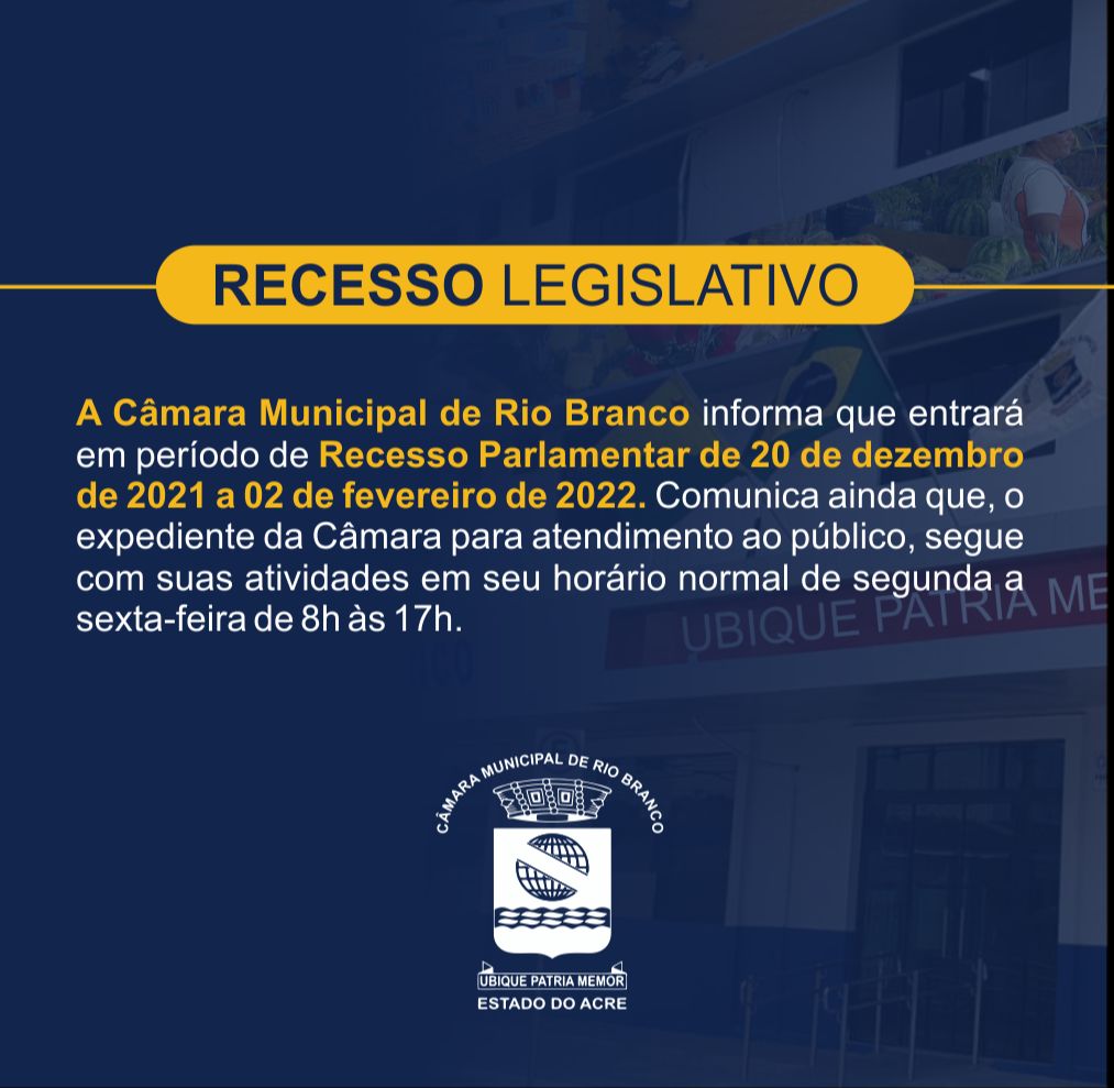 Comunicado - Recesso Parlamentar