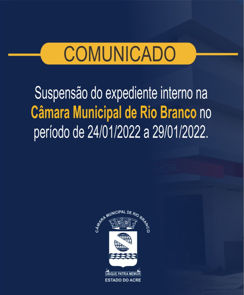 COMUNICADO - SUSPENSÃO DO EXPEDIENTE INTERNO NA CMRB